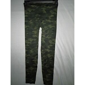 Spanx Look at Me Now Seamless Legging Green Camo XL Stretch Shaping Yoga Workout